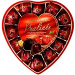 Maitre Truffout Hořké čokoládové pralinky s višní a likérem 4% plast srdce 140 g – Zboží Dáma