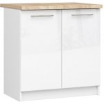 DobreSny Kuchyňská skříňka Olivia 80 cm Bílá lesklá / Dub Sonoma – Zboží Mobilmania
