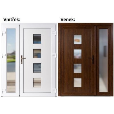 Soft Dvoukřídlé vchodové 010+Sklo Nisip Zlatý dub/bílá pravé 130 x 200 cm – Hledejceny.cz