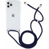 Pouzdro a kryt na mobilní telefon Apple Pouzdro AppleKing transparentní se šňůrkou iPhone 12 Pro Max - tmavě modré