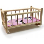 eproutí Dřevěná houpací postýlka pro panenky přírodní 002 – Zboží Mobilmania