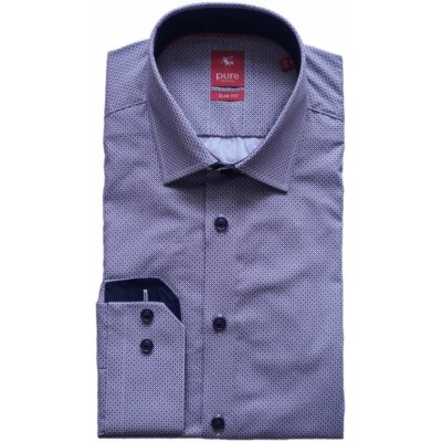 Pure slim fit košile "City" dlouhý rukáv D71015_21101_173 modro-červené – Zboží Mobilmania