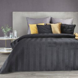 Eurofirany přehoz na postel velur černý 220 x 240 cm