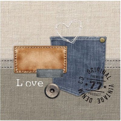 Ubrousek 33x33cm Love – Zboží Dáma