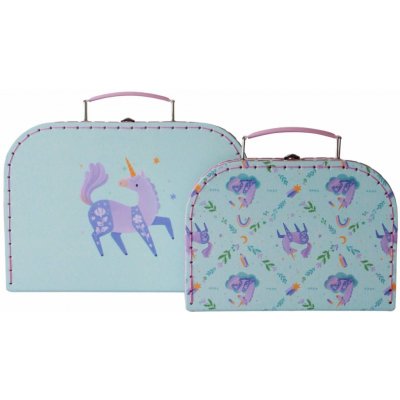 Bella Rose Dětský kufřík Jednorožec – set 2 ks, fialová barva, papír – Hledejceny.cz