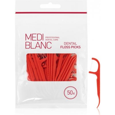 MEDIBLANC Dental Floss Picks dentální párátka s nití 50 ks – Zboží Dáma