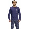 Pánské pyžamo Wadima 204185 163 pánské pyžamo dlouhé tm.modré