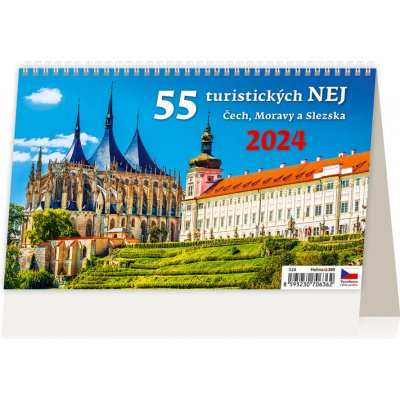 stolní 55 turistických NEJ Čech, Moravy a Slezska / 22,6cm x 16,9cm / S24-24 2024