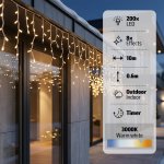 Solight LED vánoční girlanda, rampouchy, 200 LED, 10m, IP44, teplé bílé světlo – Hledejceny.cz
