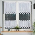 Buona vitrážová záclona, polyesterový batist 44716, vyšívané ornamenty s bordurou, bílá výška 30cm (v metráži) – Hledejceny.cz