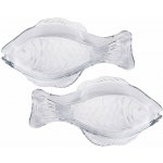 decoDoma Sada skleněných talířů RYBA 2 ks – Zboží Mobilmania