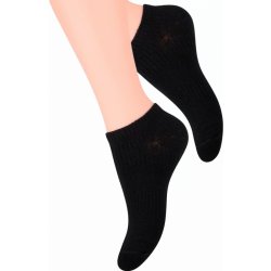 Steven nízké ponožky jednobarevné s elastiským pruhem černá