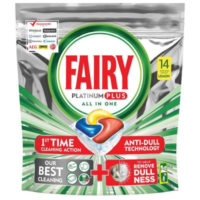 Fairy Platinum Plus kapsle do myčky Lemon 14 ks – Sleviste.cz