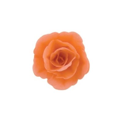 Dekorace oplatková - Růže malá 30 mm, oranžová, 35 ks