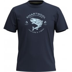 Unisex tričko SmartWool Trout Fishing Graphic Short Sleeve Tee dn modrá