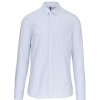 Pánská Košile Kariban pánská košile s dlouhým rukávem Wash pruhovaná bílá Oxford modrá