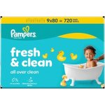 Pampers Fresh Clean Baby dětské čisticí ubrousky 9 x 80 ks – Zboží Dáma