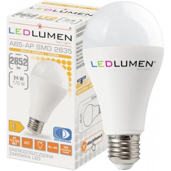 LEDlumen LED žárovka E27 PREMIUM 24W 2852lm CCD 56x2835 LED CCD Teplá bílá