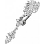 Šperky4U stříbrný piercing do pupíku BP01132-C – Zboží Dáma