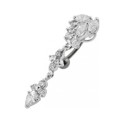 Šperky4U stříbrný piercing do pupíku BP01132-C – Zboží Dáma