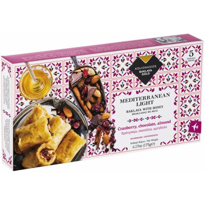 Baklava Kolionasios gold s brusinkami čokoládou a mandlemi 175 g – Zboží Mobilmania