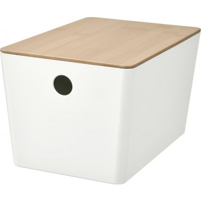 Ikea krabice s víkem Kuggis 18 x 26 x 15 cm bílý bambus – Zboží Mobilmania