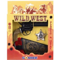 Gonher Kovbojská pistole Set s pouzdrem na odznak