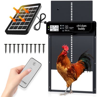 U&M Parts Automatická dvířka do kurniku solární, čtyři režimy HHD WONEGG | černá – Sleviste.cz