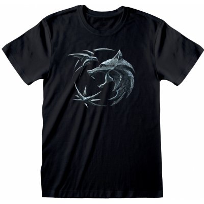 CurePink pánské tričko The Witcher Zaklínač Emblem bavlna [WIT01539TSB] černá – Zboží Mobilmania