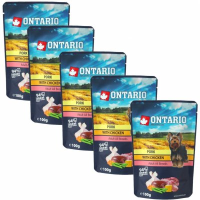 Ontario Adult Pork with Chicken in broth 5 x 100 g – Hledejceny.cz