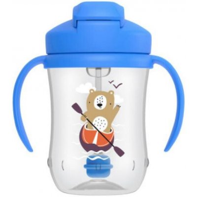 Dr. Brown’s Hrnek s brčkem TC91102 270 ml modrý – Zboží Mobilmania