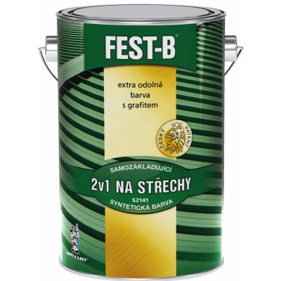 BARVY A LAKY HOSTIVAŘ, a.s. FEST-B S2141 2v1 barva na střechy a kov 5kg 0280 hnědý – Sleviste.cz