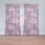 Sablio Záclony Růžové obláčky: 2ks 150x250cm – Hledejceny.cz