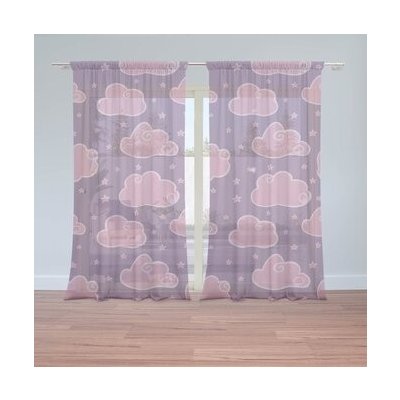 Sablio Záclony Růžové obláčky: 2ks 150x250cm – Hledejceny.cz
