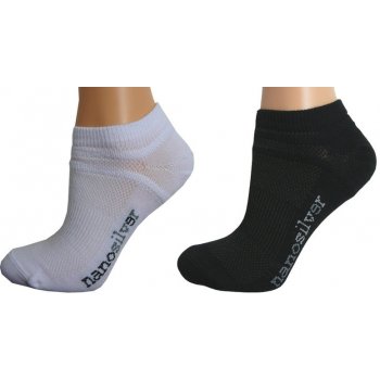 Nanosilver Kotníkové tenké ponožky bílé