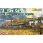 Dragon Model Kit military 14132 Morser Karl mit Railway Transporter Carrier 1:144 – Zboží Dáma