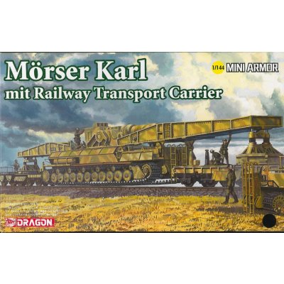 Dragon Model Kit military 14132 Morser Karl mit Railway Transporter Carrier 1:144 – Zboží Mobilmania