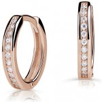 Danfil dětské náušnice kroužky C3344 z bílého zlata s kamínky White – Zboží Mobilmania