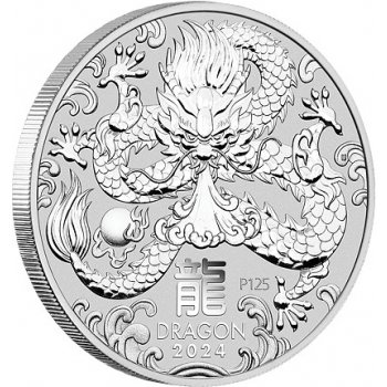 Perth Mint Lunární série III. stříbrná mince Year of the Dragon Rok draka 2 Oz
