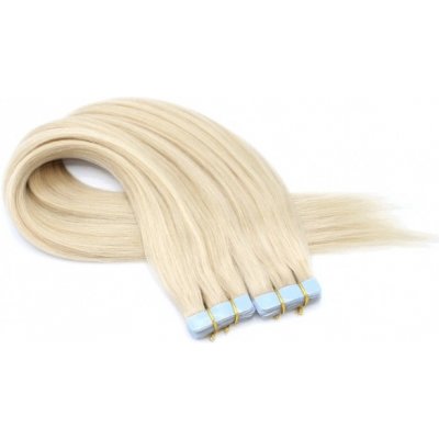 60cm tape hair pravé lidské vlasy platina – Hledejceny.cz