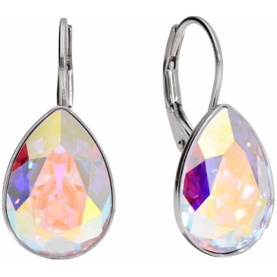 Swarovski Elements Pear stříbrné visací bílé duhové slzičky kapky 31231.1 Crystal AB bílá křišťálová duhová měňavá – Zbozi.Blesk.cz