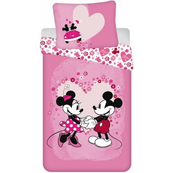 Jerry Fabrics Povlečení Mickey a Minnie Love micro Polyester mikrovlákno 140x200 70x90