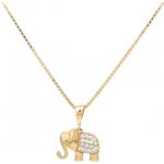 Beny Jewellery Zlatý Přívěsek Slon se Zirkony 7151520