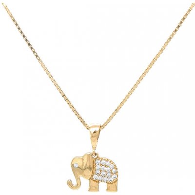 Beny Jewellery Zlatý Přívěsek Slon se Zirkony 7151520