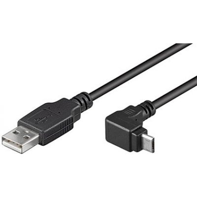 Goobay 95343 USB 2.0 USB A(M) - micro USB B(M), lomený 90° dolů, 1,8m, černý – Zbozi.Blesk.cz