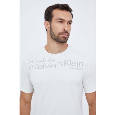 Calvin Klein Tréninkové tričko Performance s potiskem 00GMF3K141 S béžová