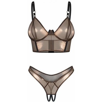 Obsessive Sexy komplet Soranna otevřený klín Zlatá – Zboží Dáma