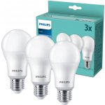 Philips 3x LED žárovka E27 A67 13W = 100W 1521 lm 6500K studená bílá Milk – Hledejceny.cz