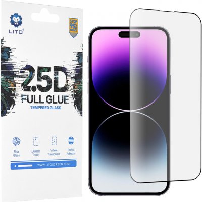 Lito 2.5D celolepené sklo iPhone 14 Pro Max Černé 145109 – Zboží Živě