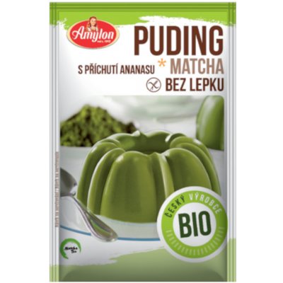 ČAJOVÁ KVĚTINA AMYLON Puding matcha s příchutí ananasu bez lepku BIO 40 g – Sleviste.cz